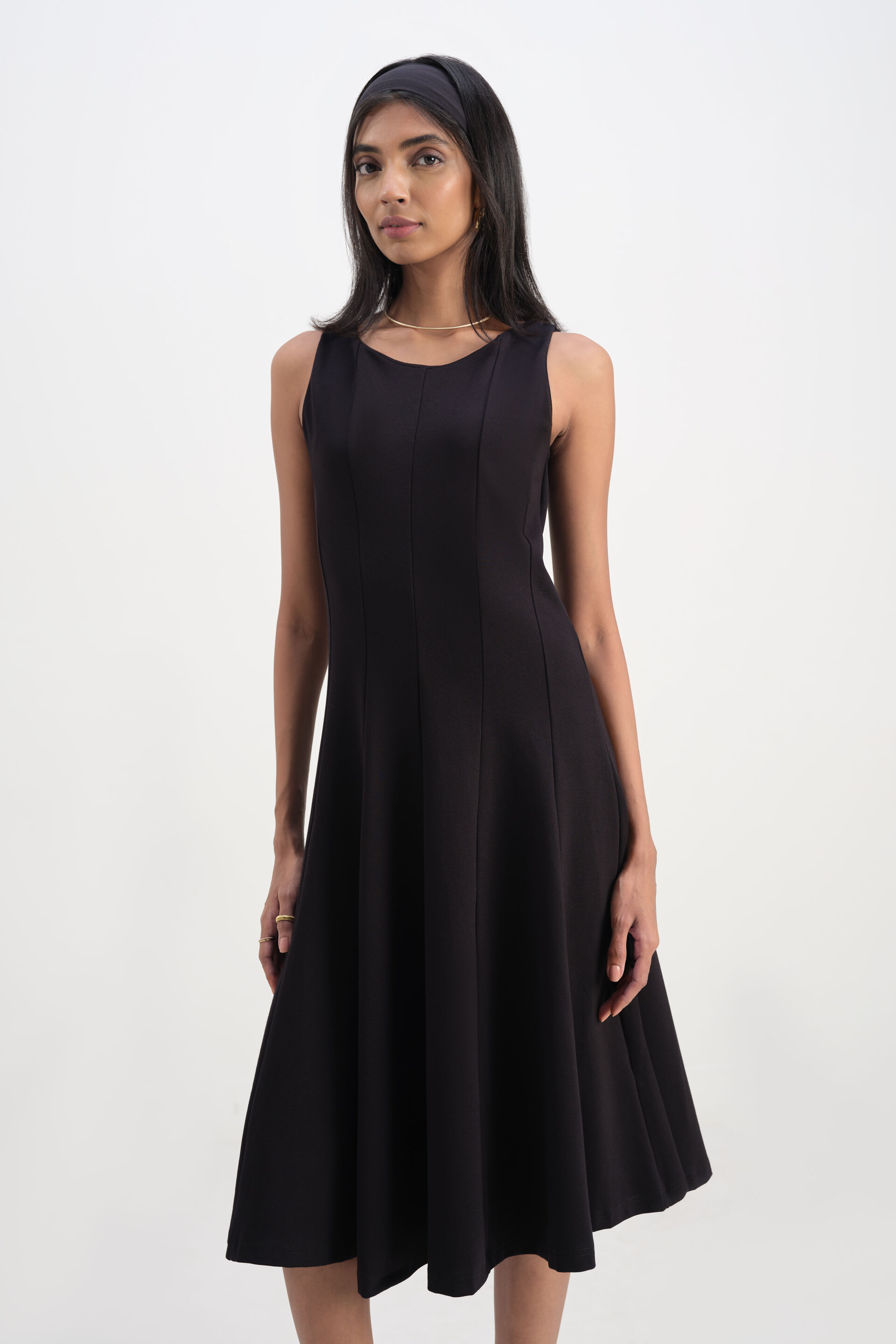 Midnight Panel Dress, Black, image 1